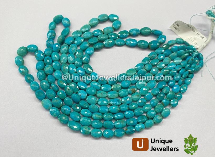 Turquoise Faceted Oval Beads